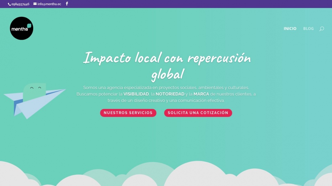 Screenshot of Mentha's Website