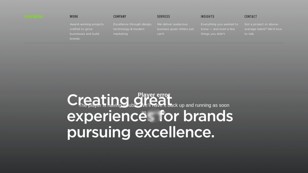 Screenshot of metajive's Website