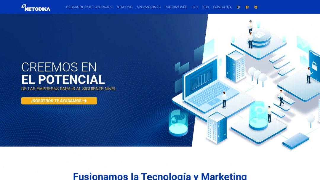 Screenshot of Metodika's Website