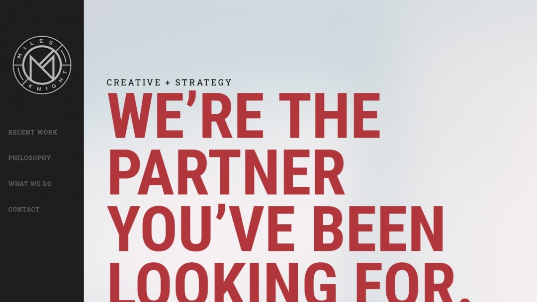 Screenshot of Miles Knight, LLC - Creative + Strategy's Website