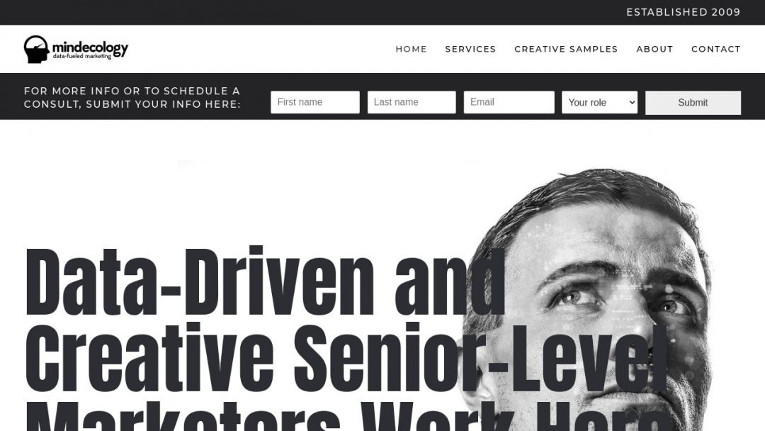 Screenshot of MindEcology's Website