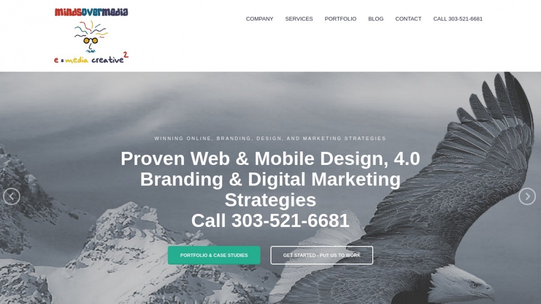 Screenshot of Minds Over Media's Website