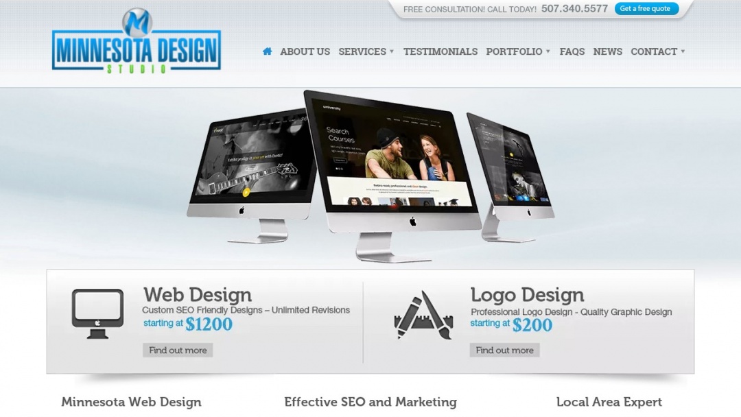 Screenshot of Minnesota Design Studio's Website