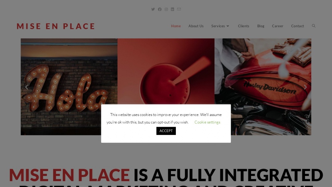 Screenshot of Mise-En-Place's Website