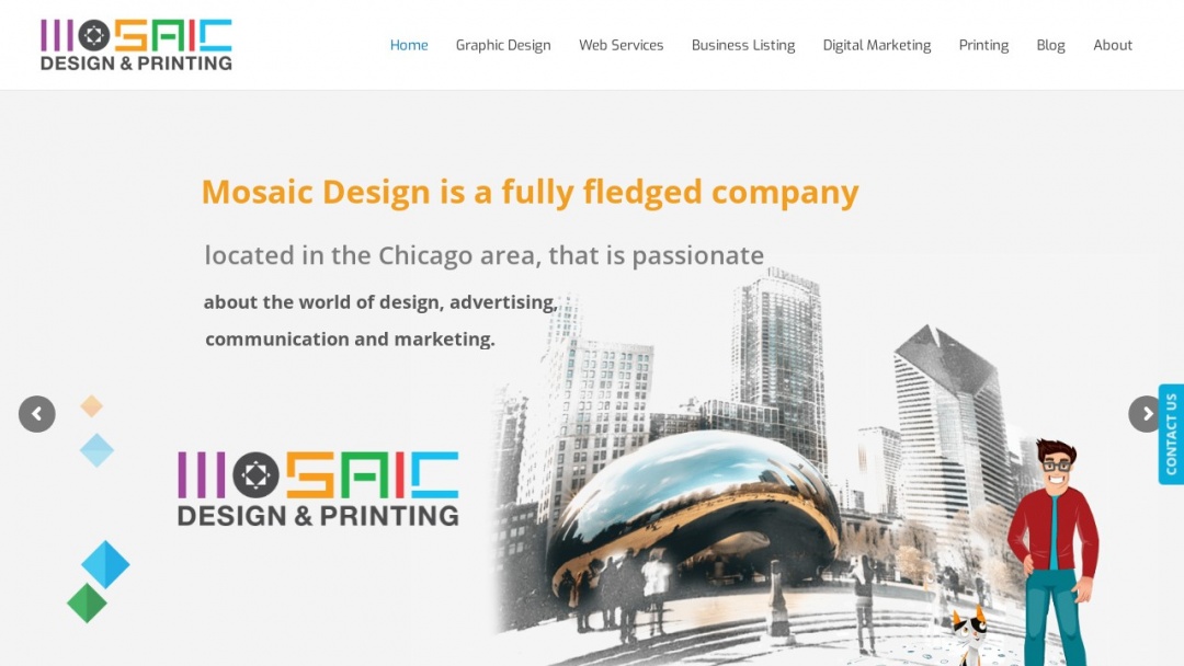 Screenshot of MOSAIC Design's Website