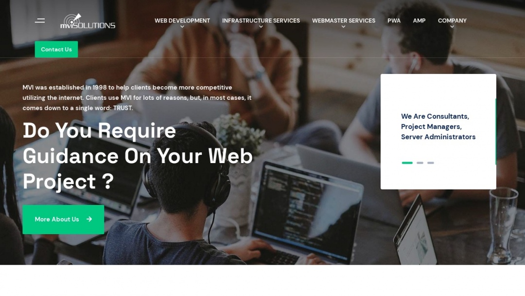 Screenshot of MVIsolutions's Website