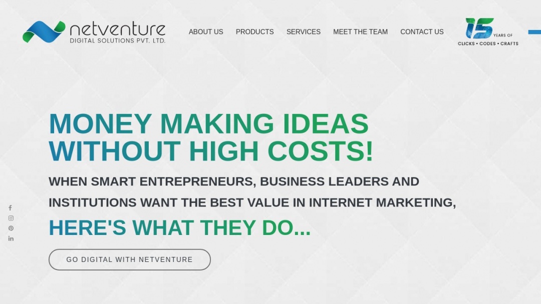 Screenshot of NetVenture Digital Solutions Pvt. Ltd.'s Website