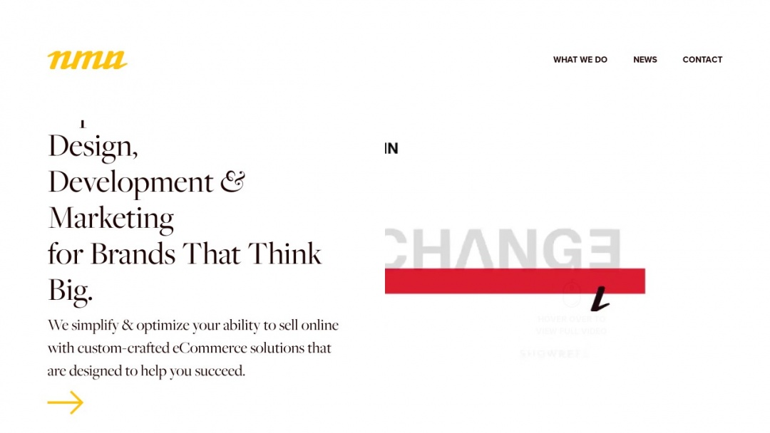 Screenshot of New Media Agency's Website