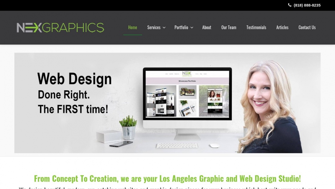 Screenshot of Nex Graphics's Website