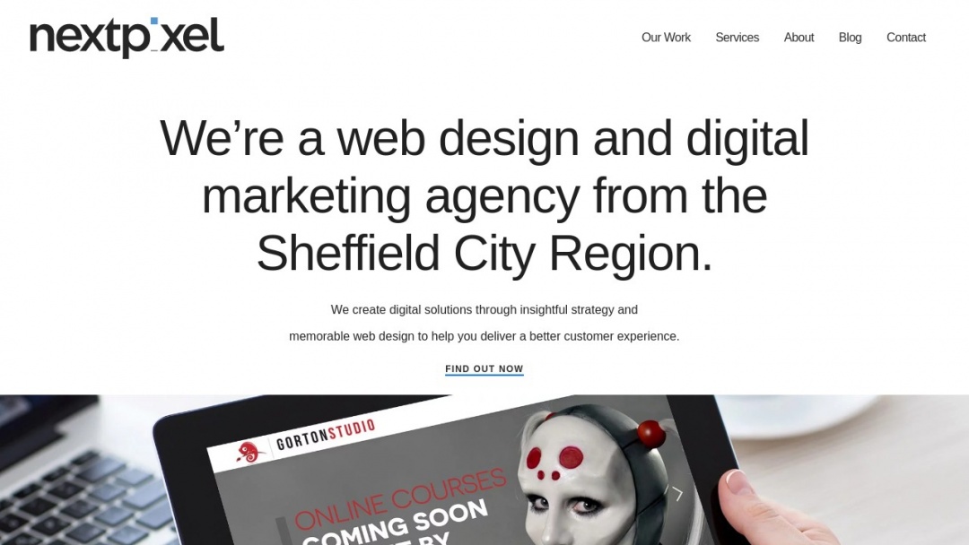 Screenshot of Next Pixel's Website