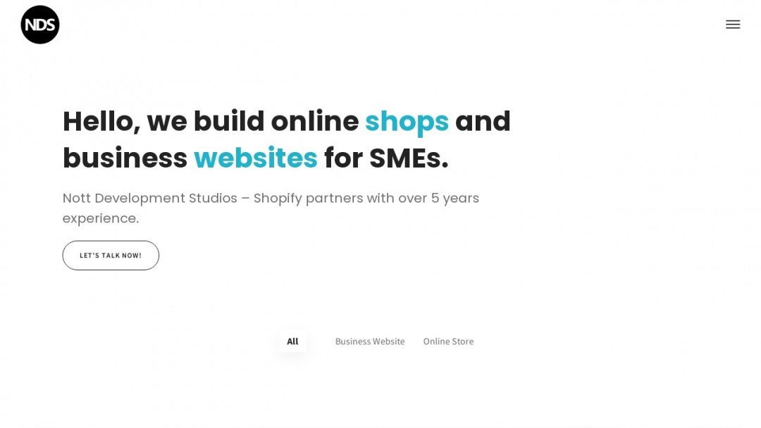 Screenshot of Nott Development Studios's Website