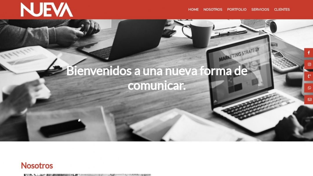 Screenshot of Nueva Comunicación Rosario's Website