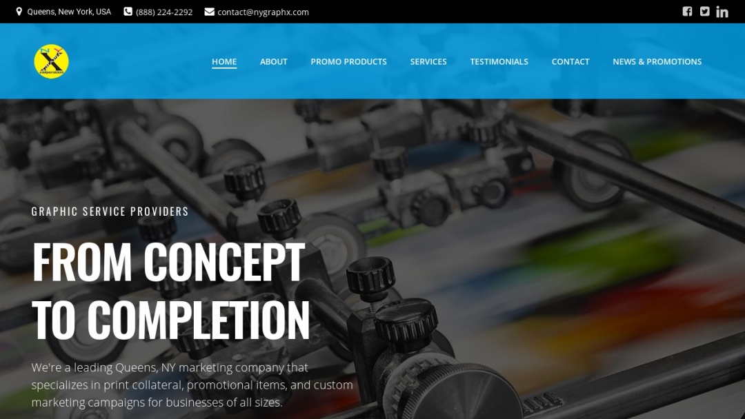 Screenshot of NY Graph X Corp.'s Website