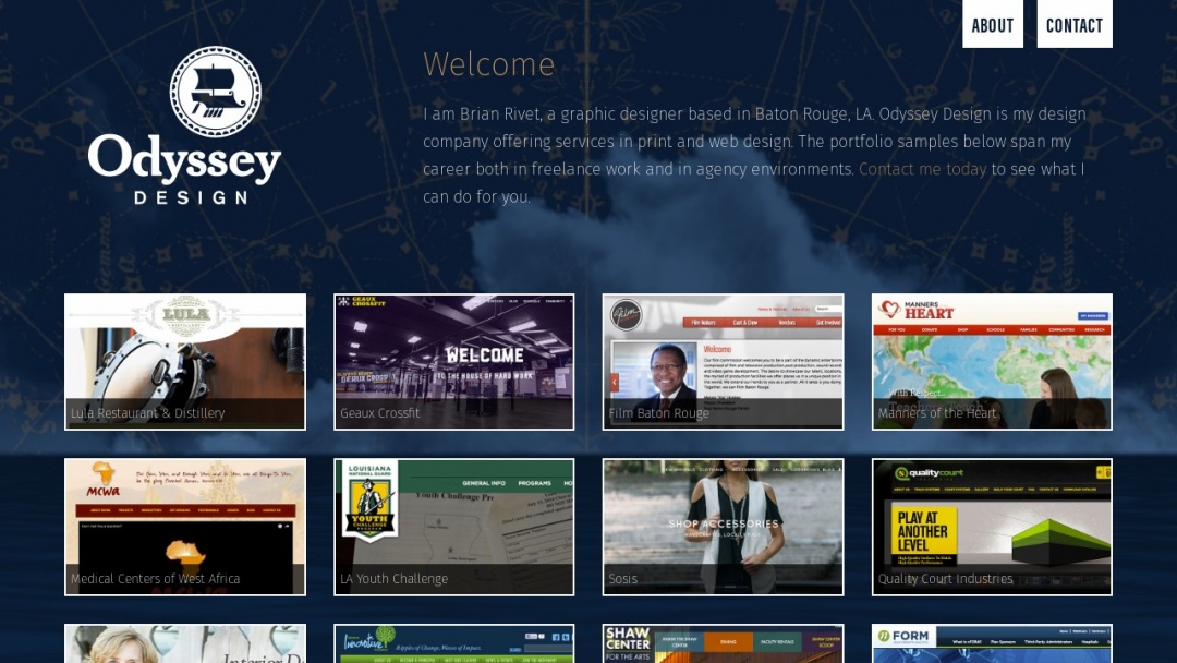 Screenshot of Odyssey Design LLC's Website