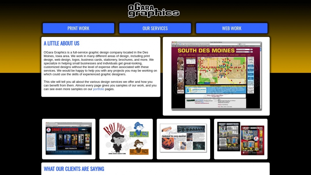 Screenshot of OGara Graphics's Website