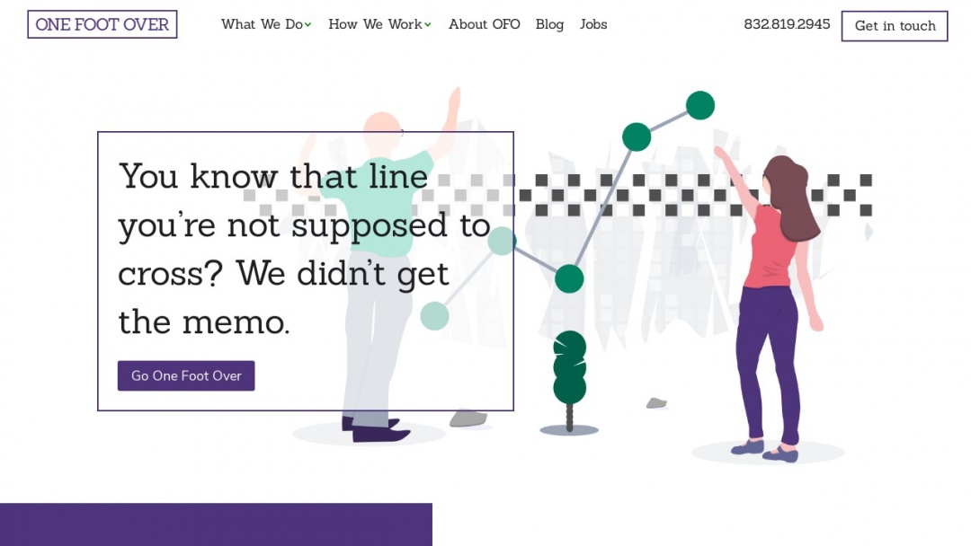 Screenshot of One Foot Over's Website