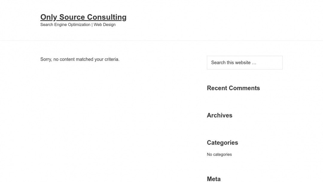 Screenshot of Only Source Consulting's Website