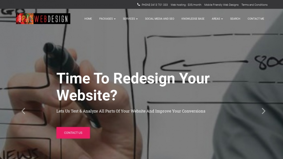 Screenshot of Opal Web Design's Website