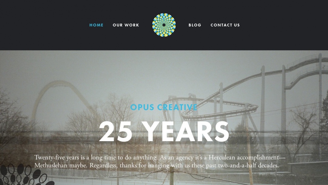 Screenshot of Opus Creative Group's Website