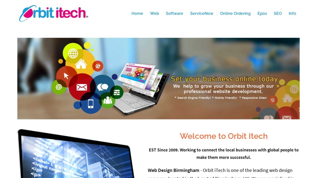 Screenshot of Orbit Itech's Website