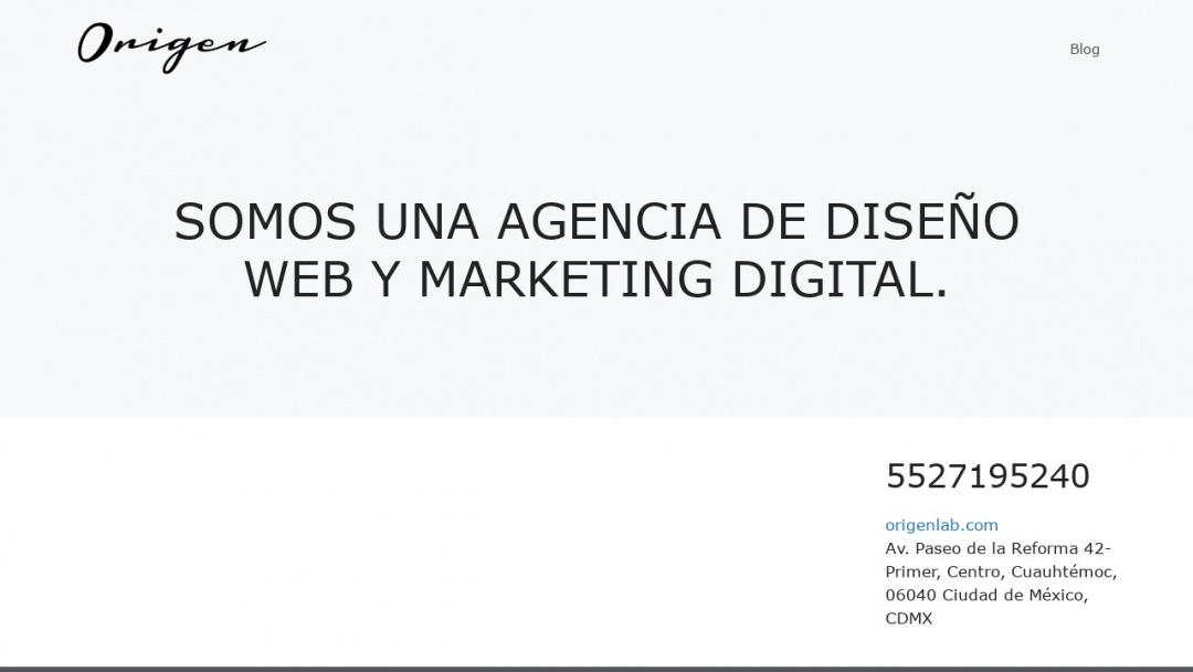 Screenshot of Origenlab's Website