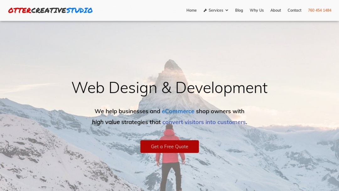 Screenshot of Otter Creative Studio's Website