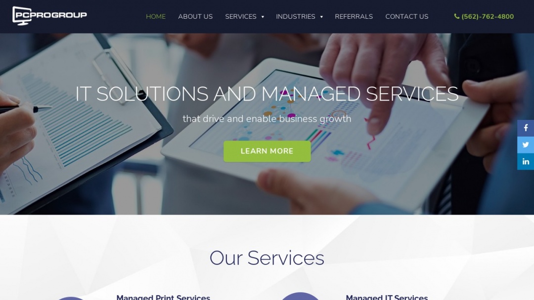 Screenshot of PC Pro Group's Website