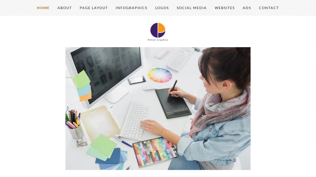 Screenshot of Pelton Graphics's Website