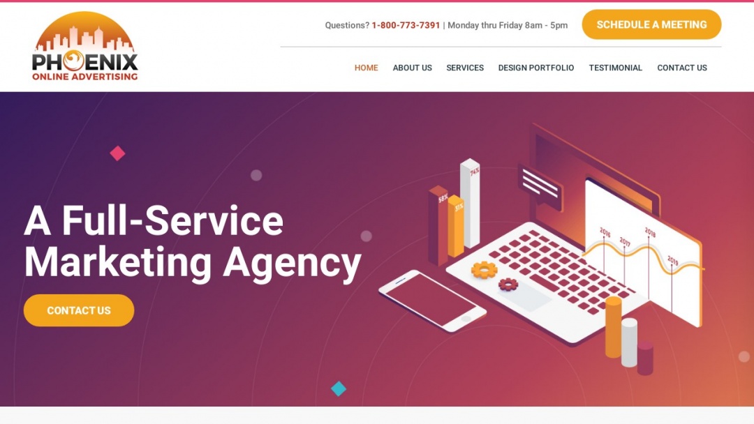 Screenshot of Phoenix Online Advertising's Website