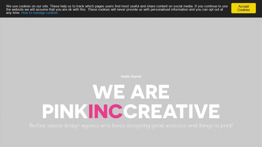 Screenshot of Pink Inc Creative's Website