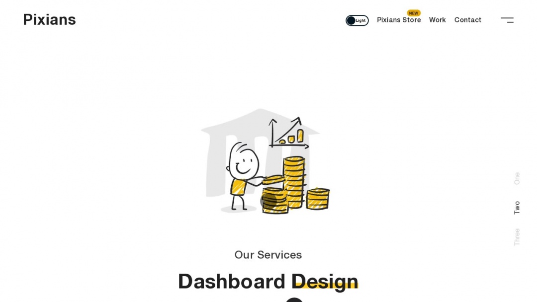 Screenshot of Pixians's Website