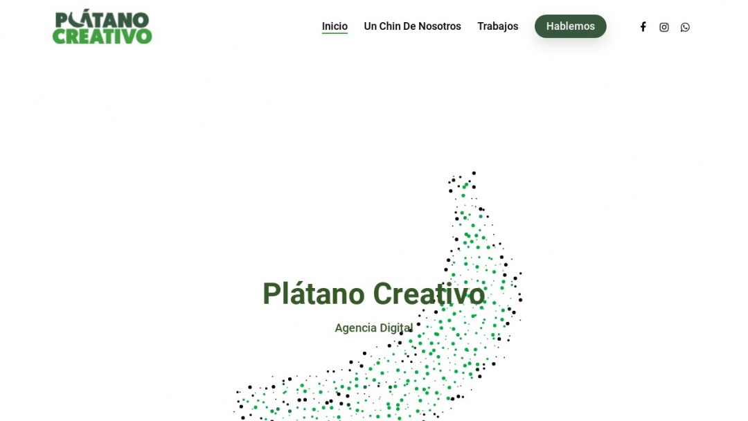 Screenshot of Plátano Creativo's Website