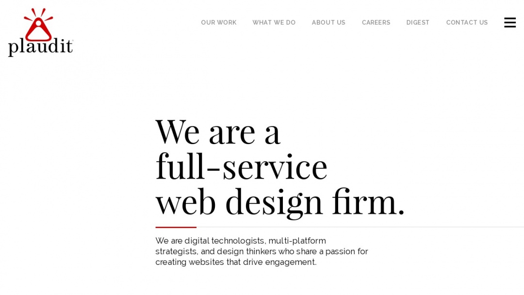 Screenshot of Plaudit Design's Website
