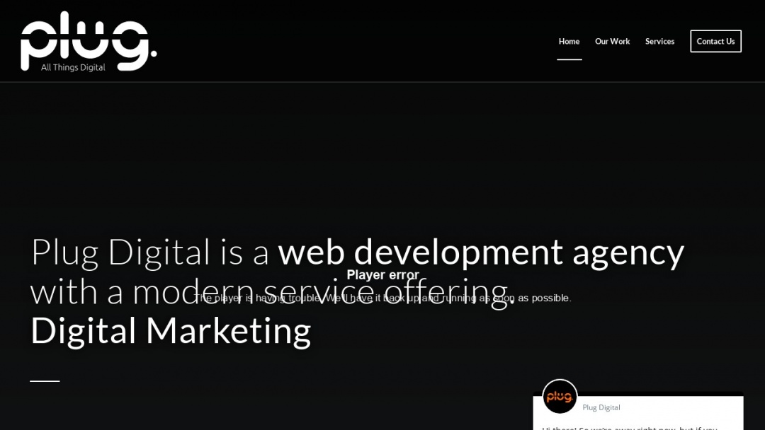 Screenshot of Plug Digital's Website