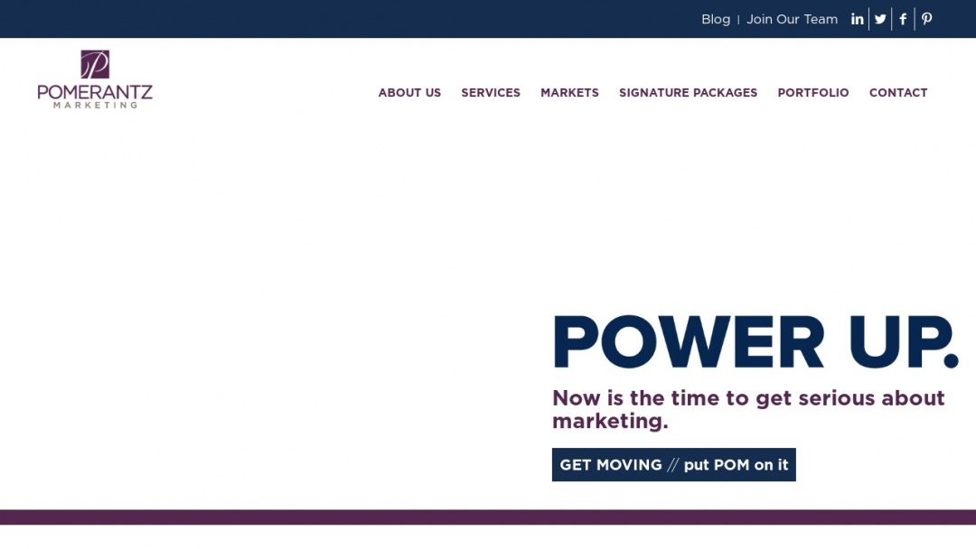 Screenshot of Pomerantz Marketing's Website