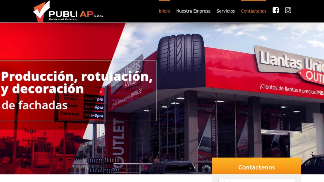 Screenshot of PUBLI AP's Website