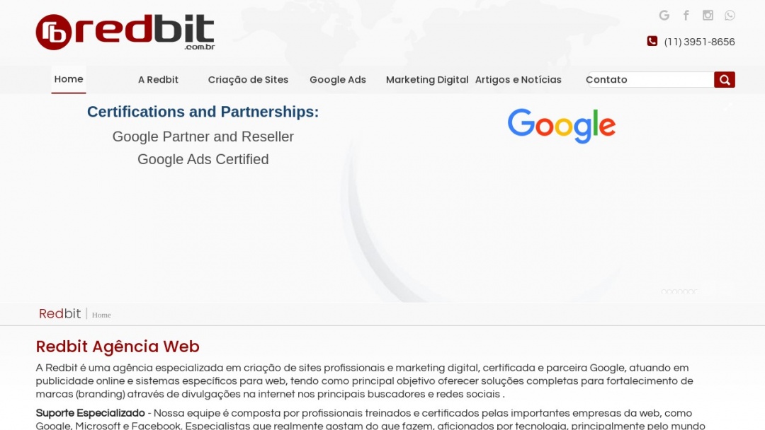 Screenshot of Redbit's Website