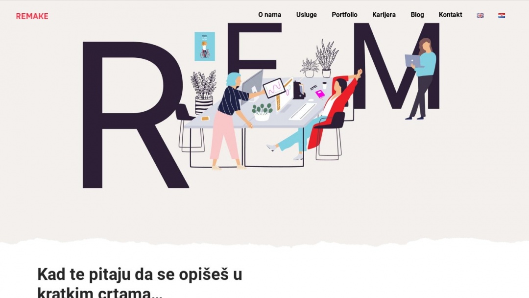 Screenshot of Remake Marketing Agency's Website