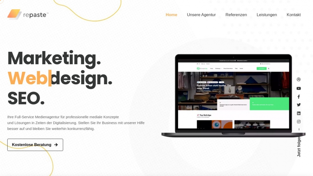 Screenshot of repaste's Website