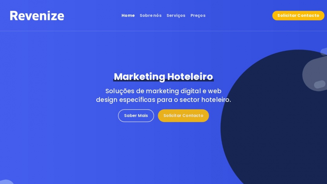 Screenshot of Revenize's Website