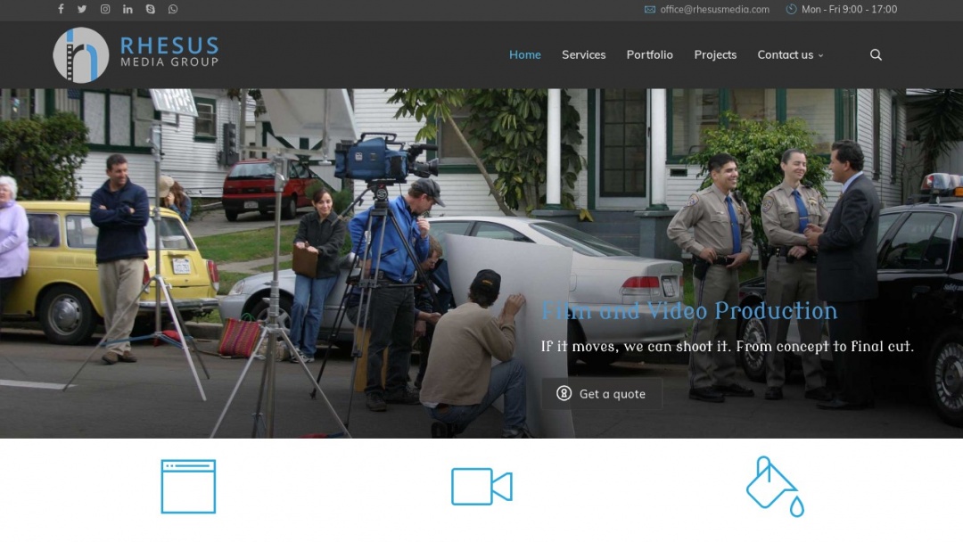 Screenshot of Rhesus Media Group's Website