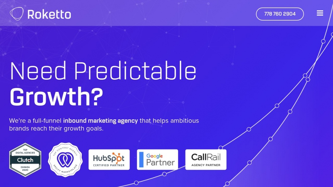 Screenshot of Roketto's Website