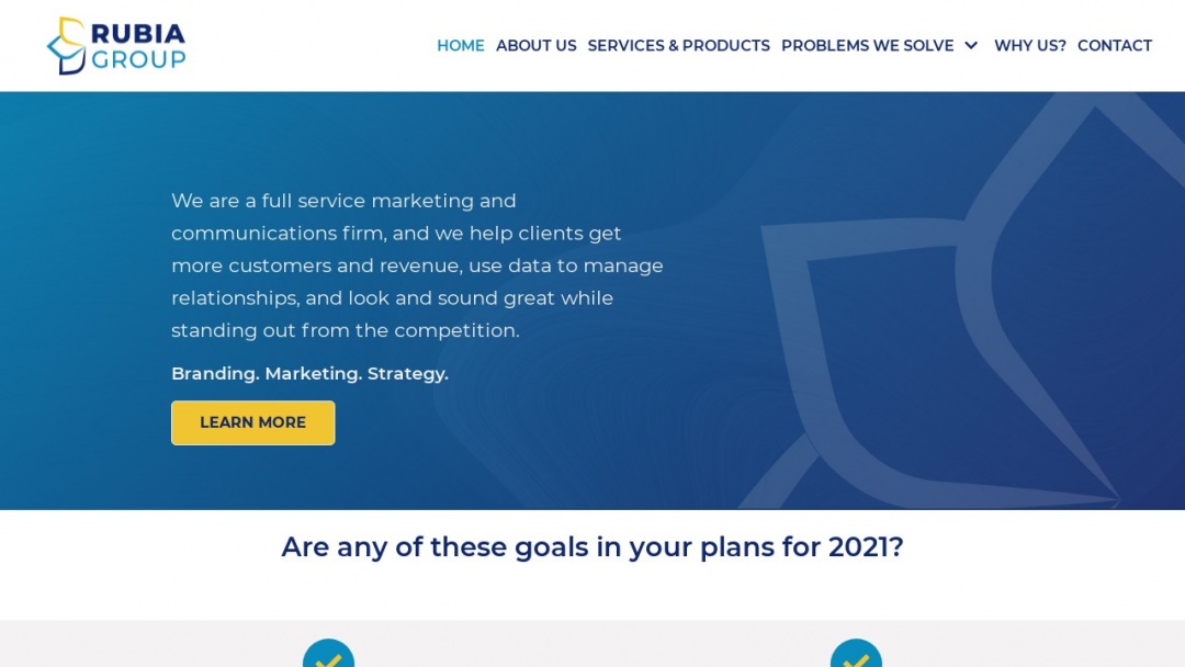 Screenshot of Rubia Group's Website