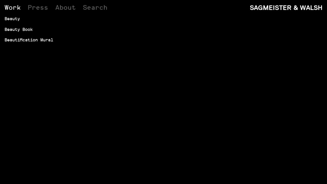 Screenshot of Sagmeister & Walsh's Website