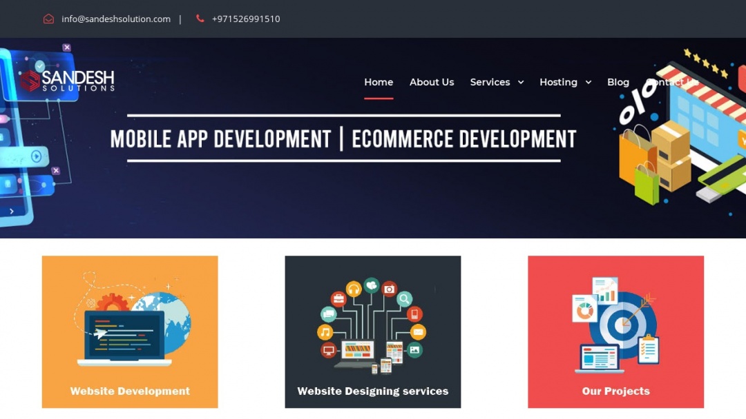 Screenshot of Sandesh Solutions's Website