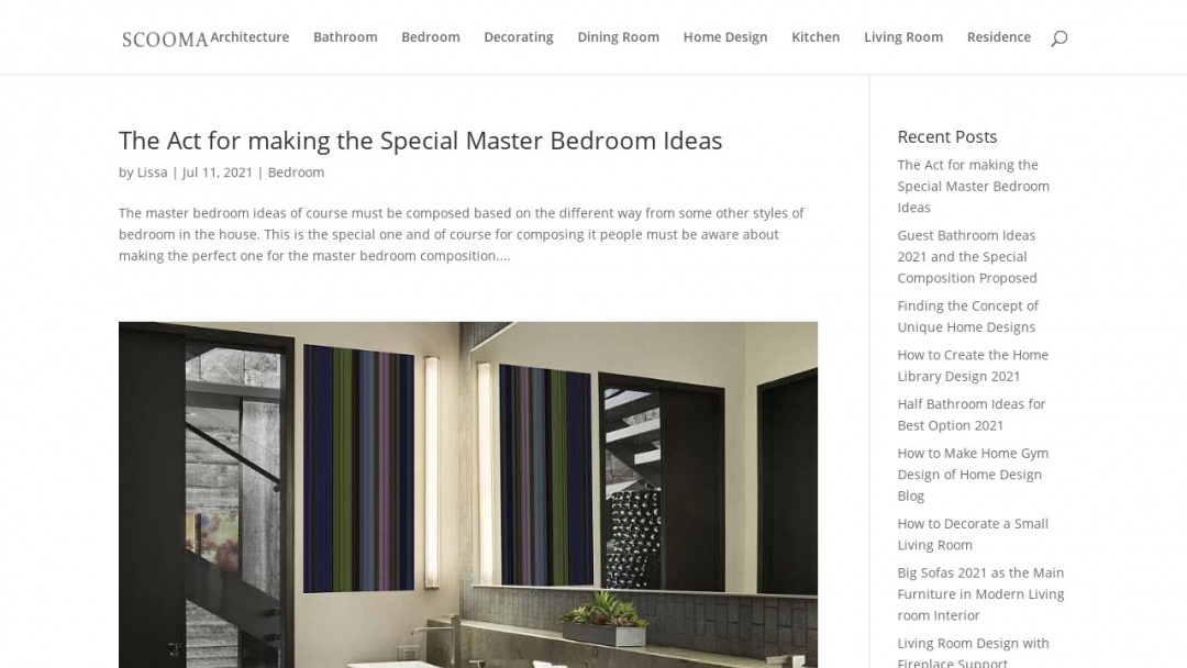 Screenshot of Scooma Design's Website