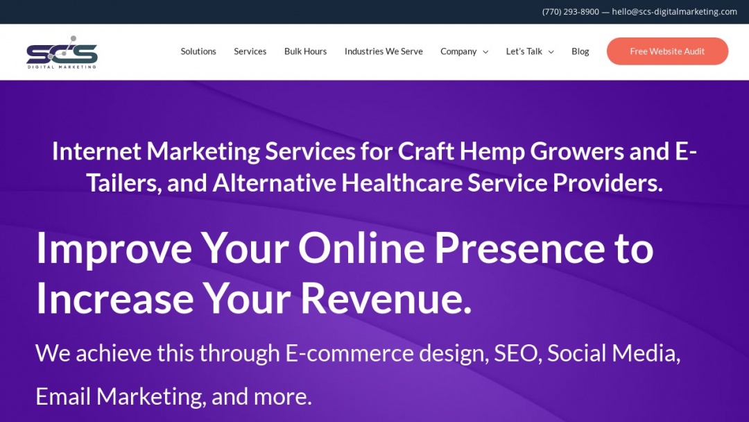 Screenshot of SCS Digital Marketing's Website