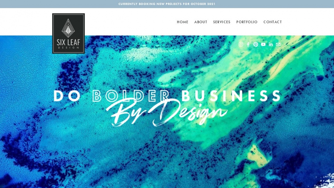 Screenshot of Six Leaf Design's Website