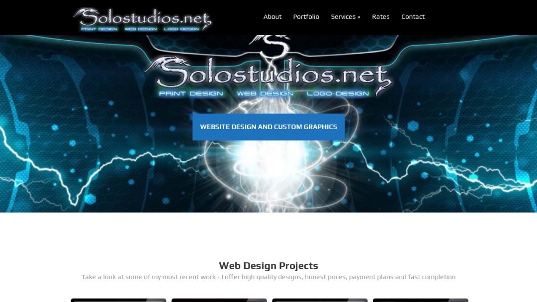 Screenshot of Solostudios's Website