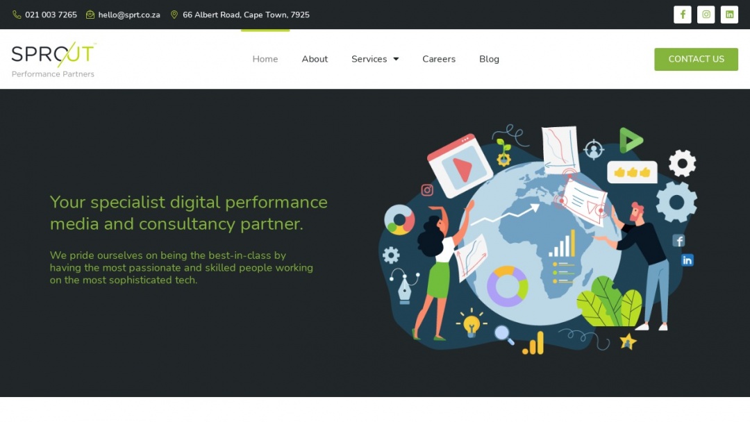 Screenshot of Sprout Performance Partners's Website